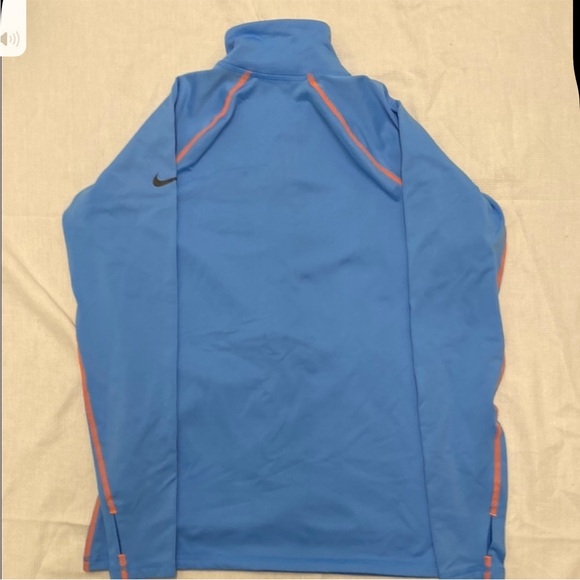 Nike Pro Dri-fit Women’s Half Zip Pullover Blue Orange Fleece Lined Size Large - Picture 7 of 12